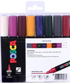 SET Markera na vodenoj bazi PC-5M 1,8-2,5mm 8/1 TAMNE DEEP COLOURS, Uni POSCA