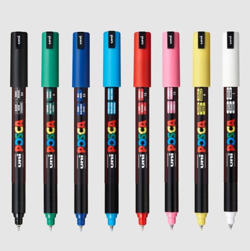 SET Markera na vodenoj bazi PC-1MR XFINE 0,7mm 8/1 BASIC, Uni POSCA - Image 3