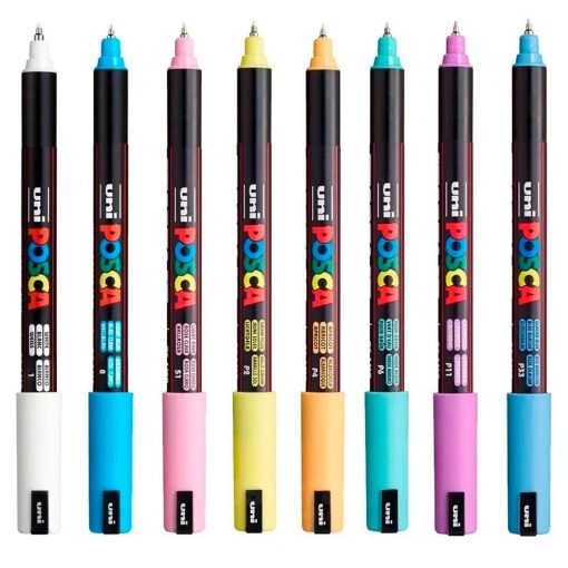 SET Markera na vodenoj bazi PC-1MR XFINE 0,7mm 8/1 SOFT COLOURS PASTEL, Uni POSCA - Image 3