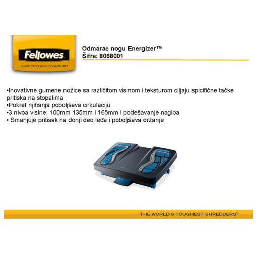 Odmarač za noge Energizer 8068001, Fellowes - Image 2