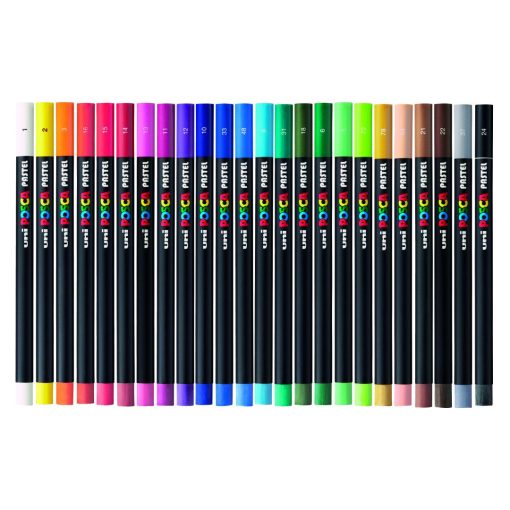 Umetničke voštane pastele, metalna kutija 1/24, KPA-100 (1.0-6.8mm), POSCA Uni - Image 3