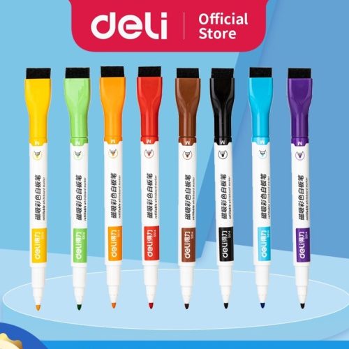 Markeri magnetni za belu tablu sa brisačem 1/8 S514, DELI