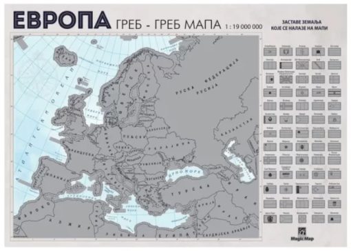 Greb-Greb mapa EVROPE 21X42cm, Magic Map - Image 3