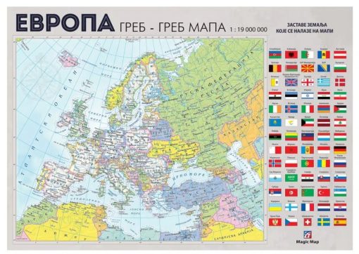 Greb-Greb mapa EVROPE 21X42cm, Magic Map - Image 2