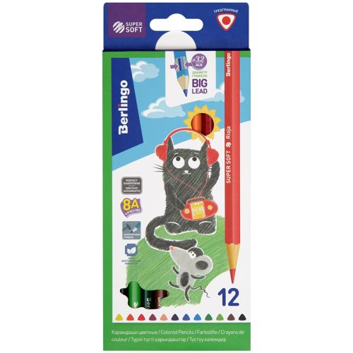 Drvene bojice SUPERSOFT trouglaste 12 boja, Berlingo
