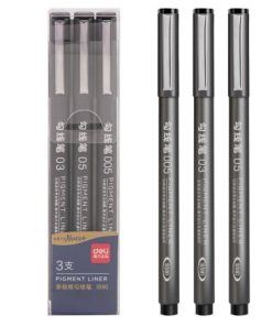 Pigment liner SET 1/3 - zamena za rapidografe 0.05-0.3-0.5mm, DELI