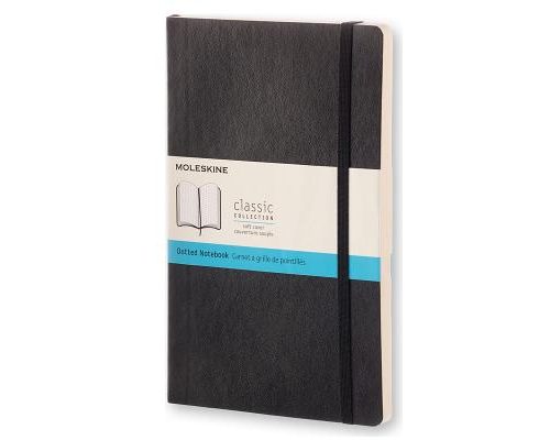 Rokovnik Notes sa tačkicama A5, LG DOTTED SOFT COVER, klasični dnevnik CRNI, Moleskine
