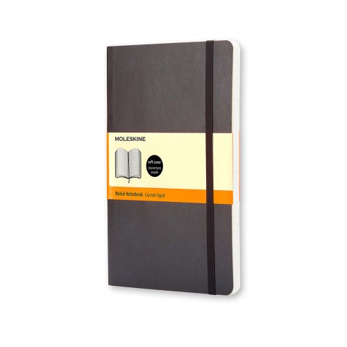 Rokovnik Notes s Linijama A5, LG RULED SOFT COVER, klasični dnevnik CRNI, Moleskine