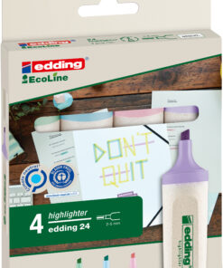 Tekst markeri PASTELNI u setu E-24 EcoLine pastel 1/4, Edding