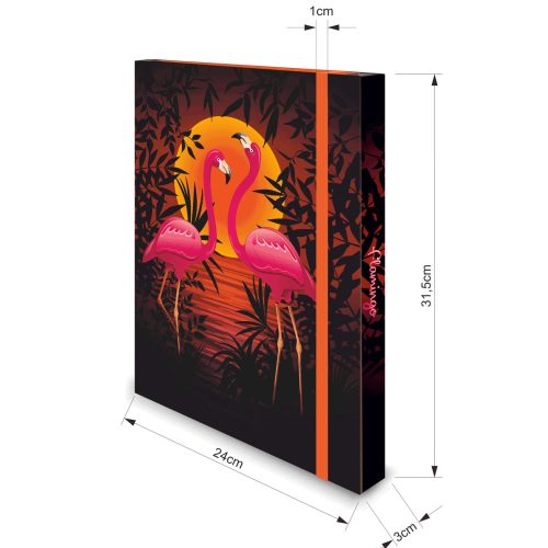 Fascikla A4 sa gumom 3D Flamingo 3cm, Optimum