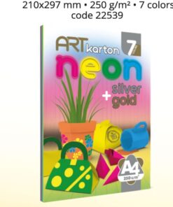 ART Karton NEON BLOK 250gr/m2 7 boja, Gold-Silver, Optimum