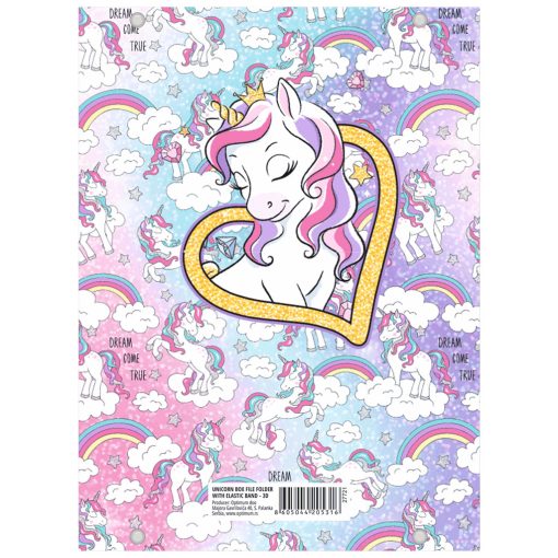 Fascikla A4 sa gumom 3D UNICORN 3cm, Optimum - Image 3
