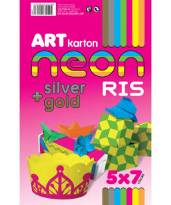 ART Karton NEON BLOK 250gr/m2 5x7 boja, 35lista, Gold-Silver, Optimum