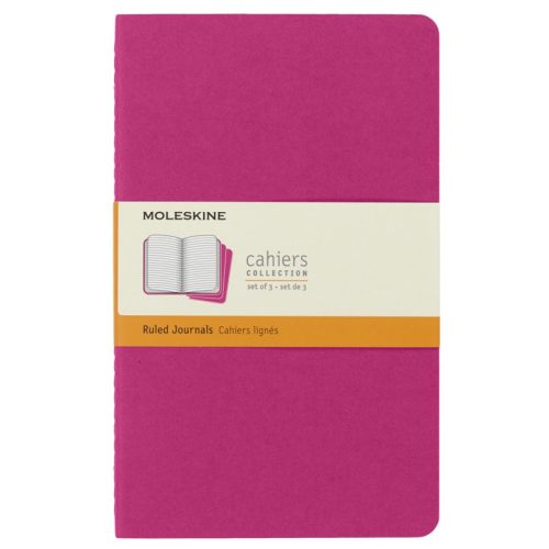 Rokovnik Notes dikto A5 CAHIER JOURNAL set 3komada, Kinetic Pink, 80 stranica, Moleskine