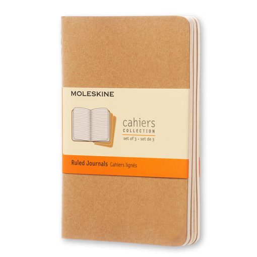 Rokovnik Notes dikto A6 CAHIER JOURNAL set 3komada, Kraft  Smeđi, 64 stranice, Moleskine