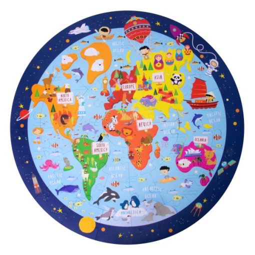 Kružne puzzle 48kom Slagalica kružnog oblika WORLD MAP 18201, Apli - Image 3