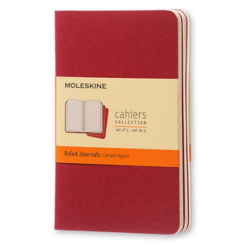 Rokovnik Notes dikto A6 CAHIER JOURNAL set 3komada, Crveni, 64 stranice, Moleskine