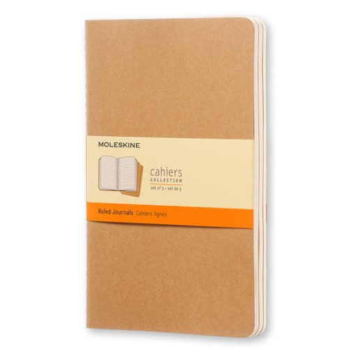 Rokovnik Notes dikto A5 CAHIER JOURNAL set 3komada, Kraft smeđa, 80 stranica, Moleskine