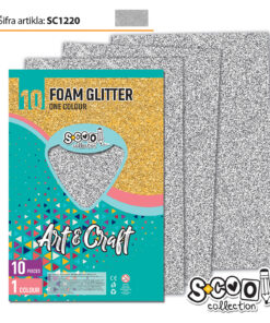 Pena karton A4 EVA GLITTER SREBRNI 1/10, S-Cool