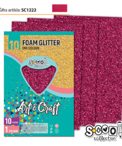 Pena karton A4 EVA GLITTER CRVENI 1/10, S-Cool