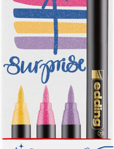 Brush flomasteri E-1340, 1-6 mm glitter set 1/4 sortirano Edding