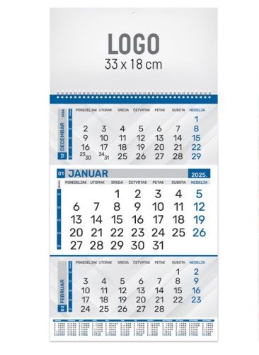Zidni kalendar POSLOVNI 2025