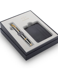 Parker poklon SET Royal Im Black GT - Hemijska olovka + Futrola za platne kartice