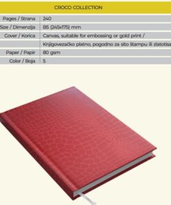 Rokovnik Notes B5 CRVENI CROCO