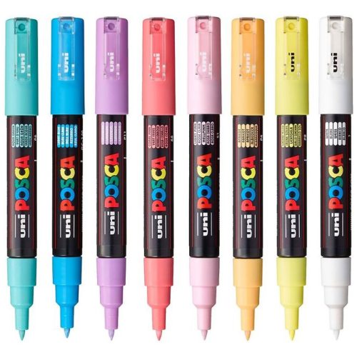 SET Markera PC-1M FINE 0,7mm 8/1 SOFT COLOURS PASTEL, Uni POSCA