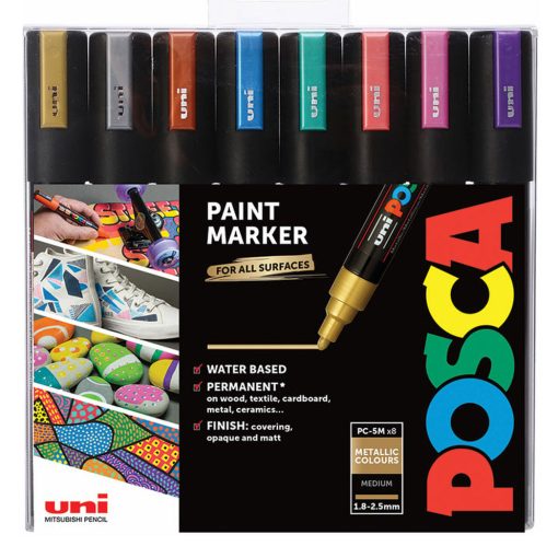SET Markera PC-5M 8/1 METALLIC COLOURS, Uni POSCA - Image 2