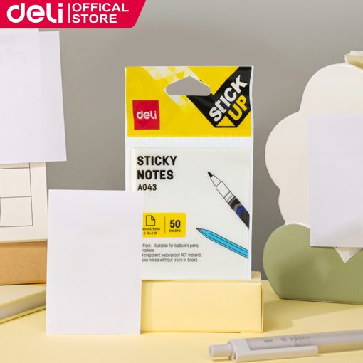Transparentni STICKY NOTES 76x76mm, Deli - Image 3