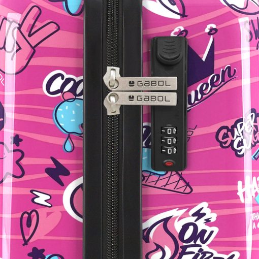 Kofer mali (kabinski) 40x55x20 cm  ABS+PC  37,4l-2,8 kg Sticker roze Gabol - Image 6