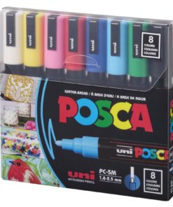 SET Markera na vodenoj bazi PC-5M 1,8-2,5mm 8/1 OSNOVNE BOJE, Uni POSCA