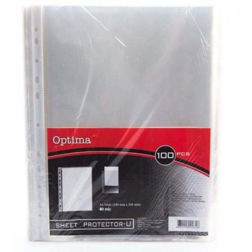Fascikla U A4 XXL CLEAR 80mic 1/100, Optima
