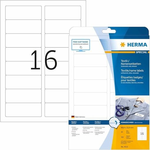 ID etikete 88,9X33,8  A4/16 1/20, bela Herma