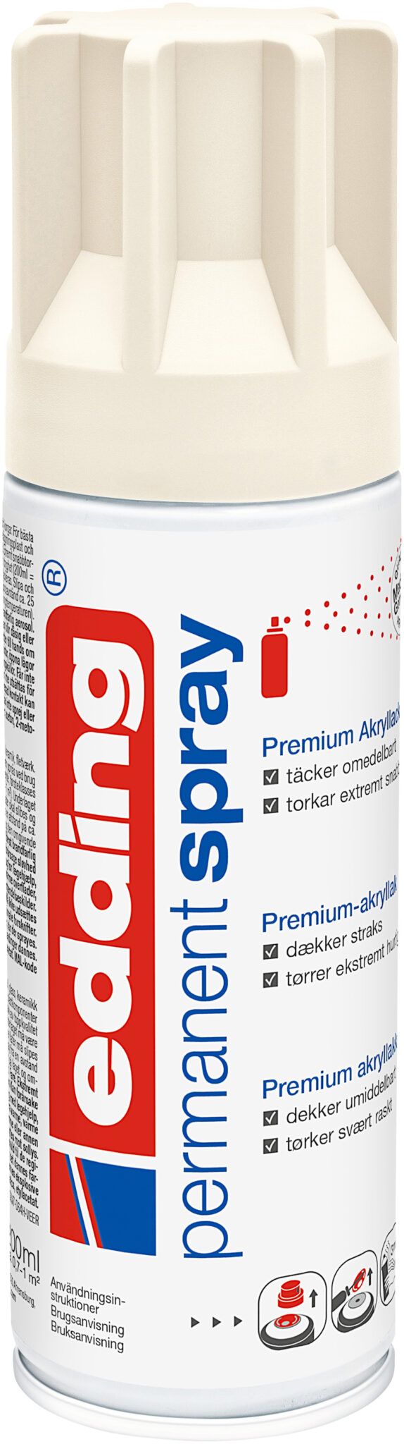 Permanent sprej E-5200 mat, 200 ml kremasto bela Edding