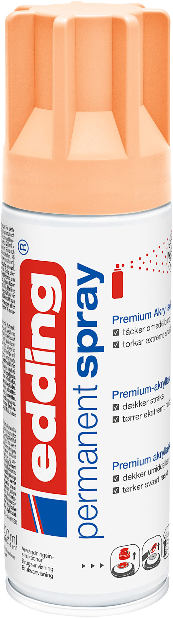 Permanent sprej E-5200 mat, 200 ml pastelno narandžasta Edding