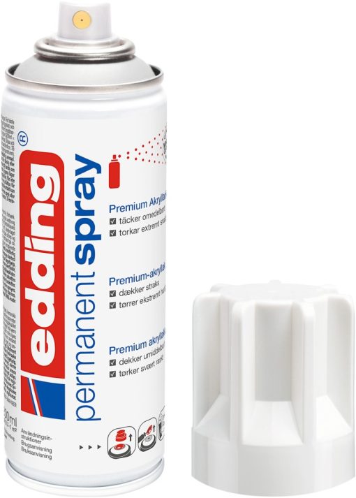 Permanent sprej E-5200 glossy , 200 ml sjajno bela Edding - Image 2