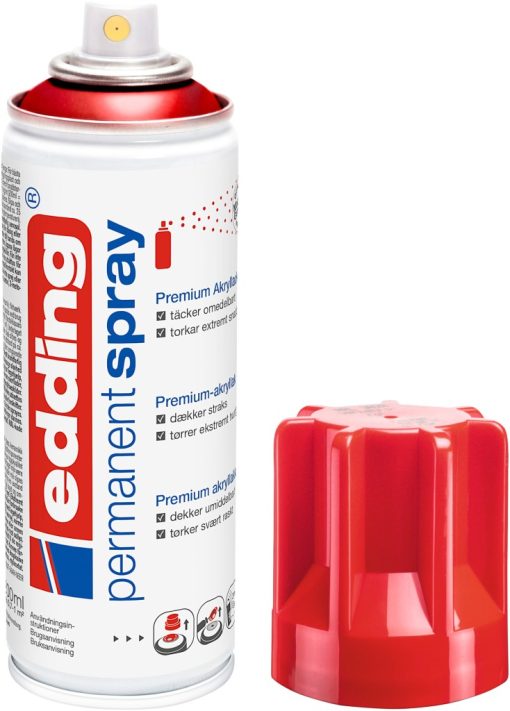 Permanent sprej E-5200 glossy , 200 ml sjajno crvena Edding - Image 2