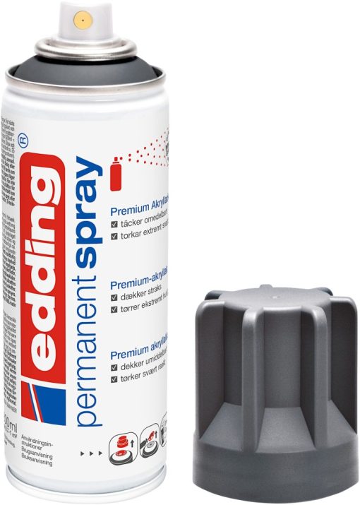 Permanent sprej E-5200 mat, 200 ml antracit Edding - Image 2