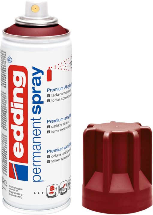 Permanent sprej E-5200 mat, 200 ml ljubičasto crvena Edding - Image 2
