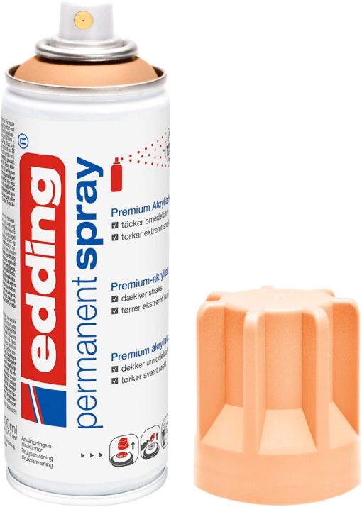 Permanent sprej E-5200 mat, 200 ml pastelno narandžasta Edding - Image 2