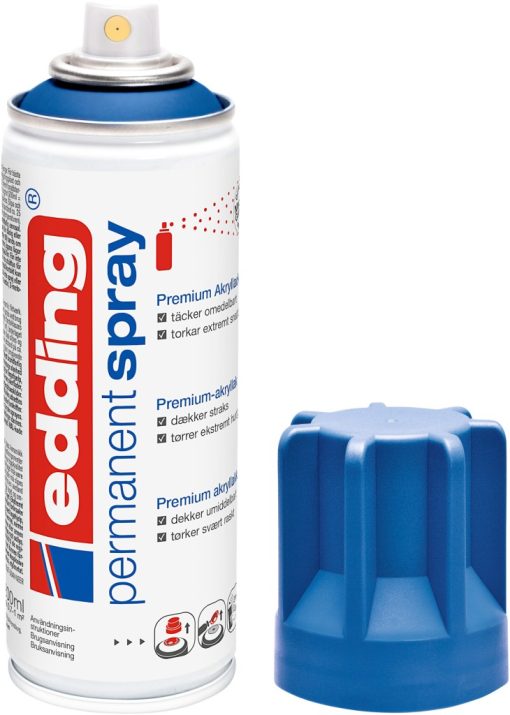 Permanent sprej E-5200 mat, 200 ml plava Edding - Image 2