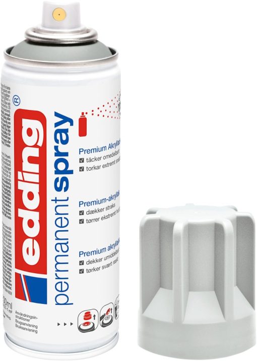 Permanent sprej E-5200 mat, 200 ml siva Edding - Image 2