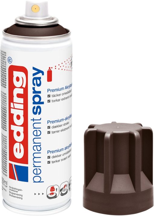 Permanent sprej E-5200 mat, 200 ml tamno braon Edding - Image 2
