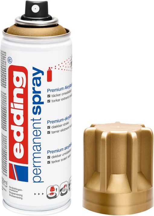 Permanent sprej E-5200 mat, 200 ml zlatna Edding - Image 2