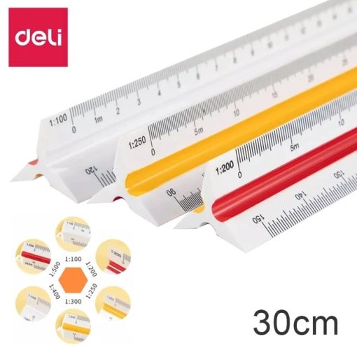 Razmernik lenjir tehnički PVC 1:100-1:500, DELI - Image 2