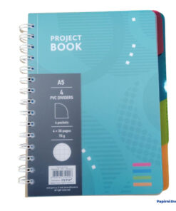 Sveska PROJECT BOOK sitan karo A5 PVC spirala 120L, Pero