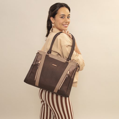 Torba na rame ženska 39x30x10 cm Thelma braon Gabol - Image 9