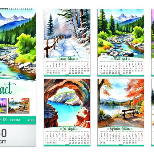 Zidni kalendar poslovni ABSTRACT 2025